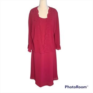 Studio I Women's Jacket Dress Raspberry Pink Size 12